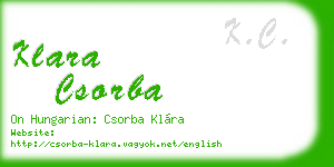 klara csorba business card